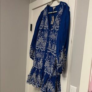New River Island  Embroidered V-Neck Dress